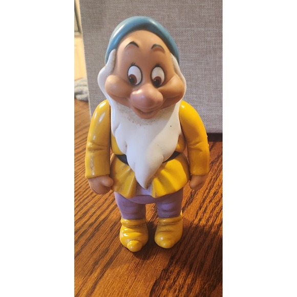 Disney Other - Vintage Disney Snow White Seven 7 Dwarfs 6" Thailand Rubber Figure - BASHFUL‎